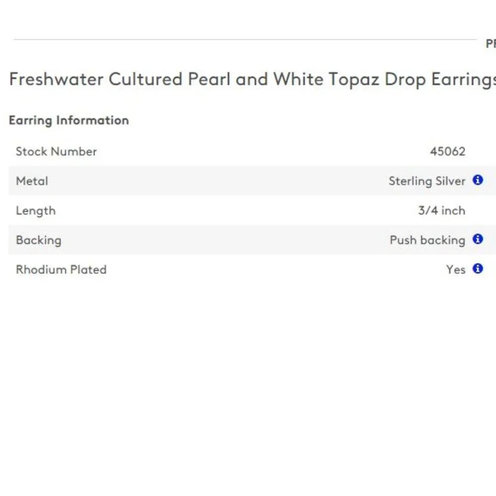 Freshwater Cultured Pearl and White Topaz Drop Earrings in Sterling Silver (7mm) - Picture 4 of 5